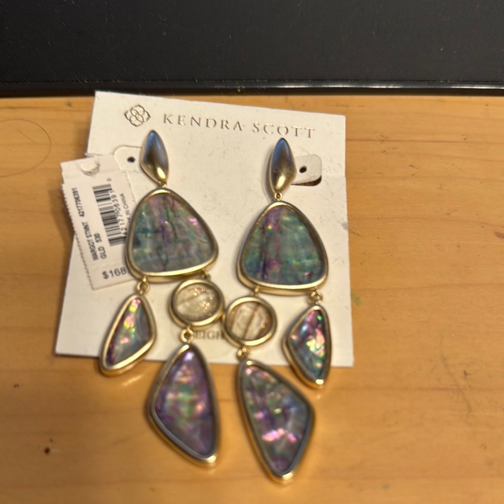 Kendra Scott Gold and Iridescent Drop Earrings
